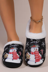 Outfit Flow - Snowman Round Toe Faux Fur Slippers