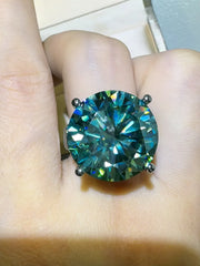20 Carat Moissanite 925 Sterling Silver Ring OutfitFlow