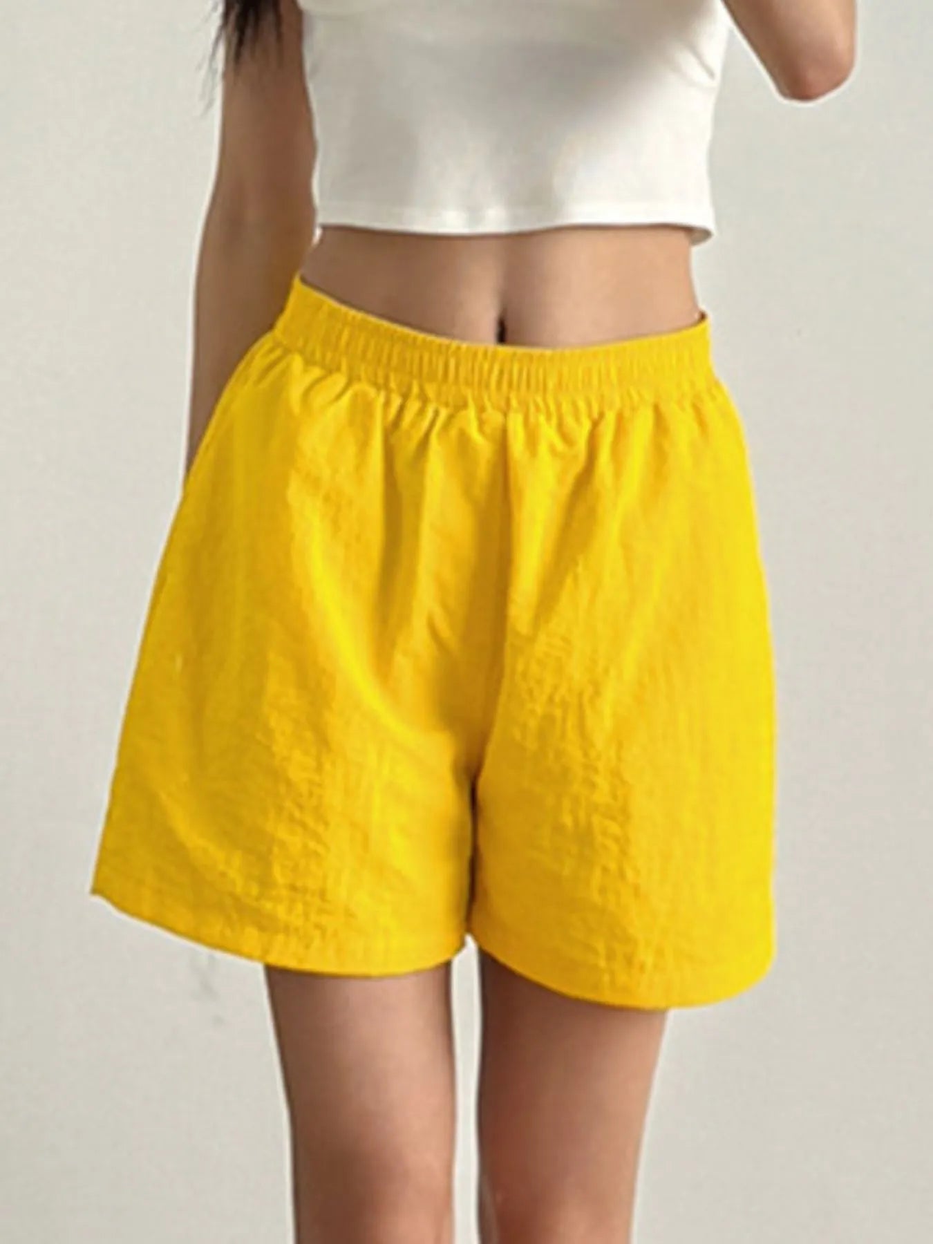 Elastic Waist Casual Shorts OutfitFlow