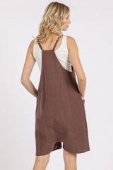Mittoshop Scoop Neck Spaghetti Strap Overalls with Pockets OutfitFlow