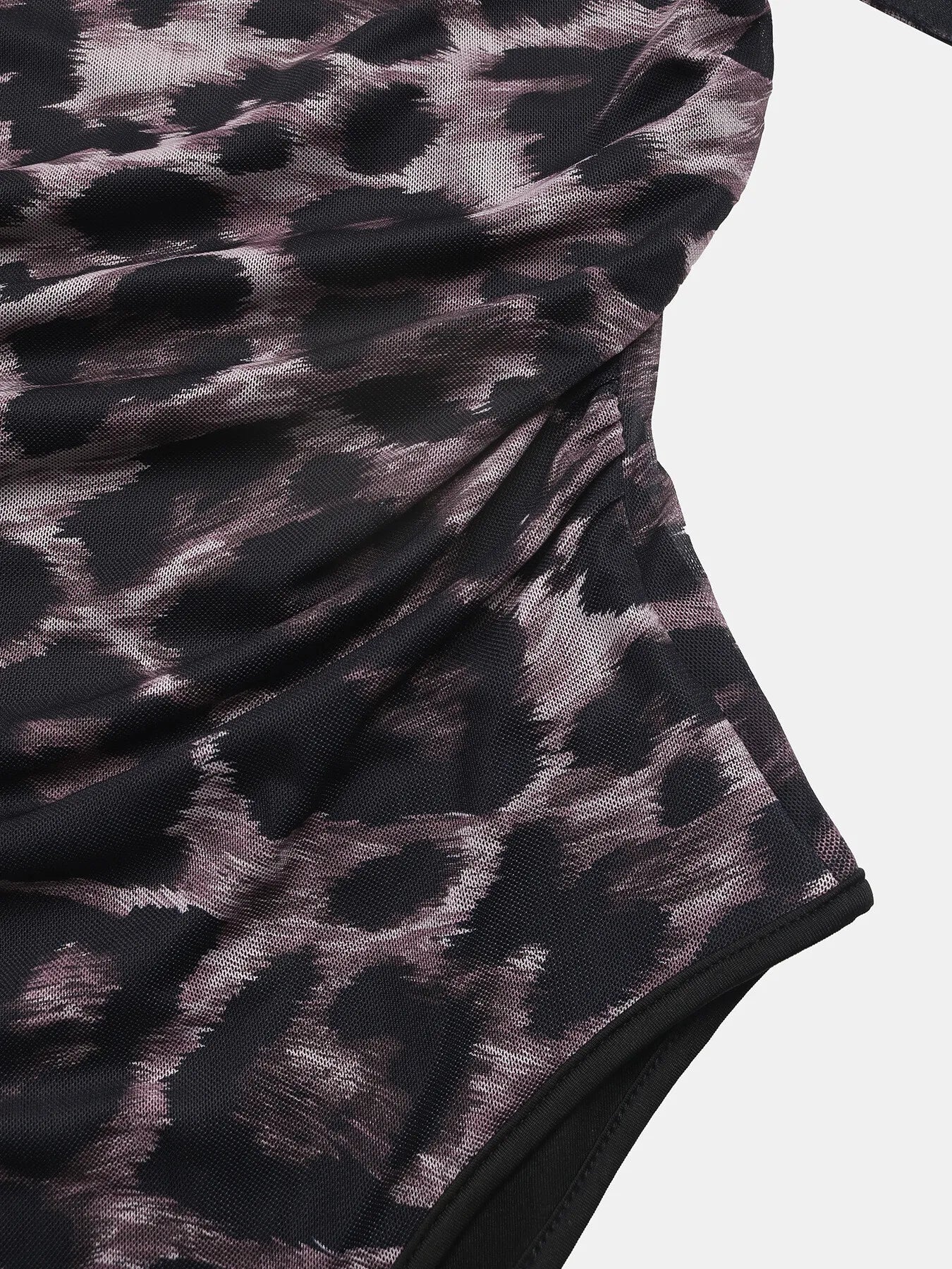 Leopard Print One Shoulder Long Sleeve Bodysuit OutfitFlow