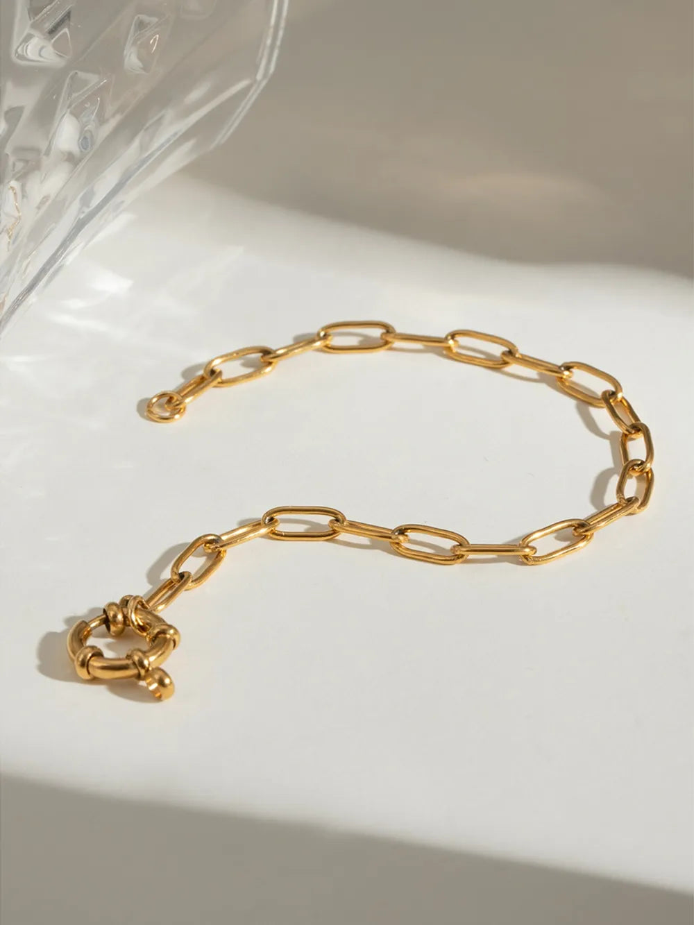 18K Gold-Plated Stainless Steel Chain Bracelet OutfitFlow