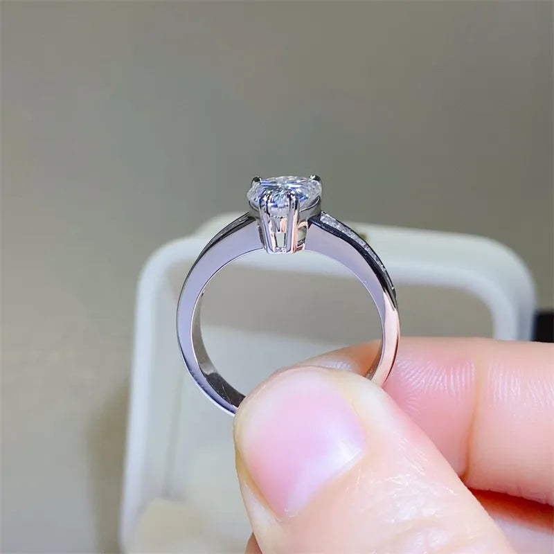 3 Carat Moissanite 925 Sterling Silver Ring OutfitFlow