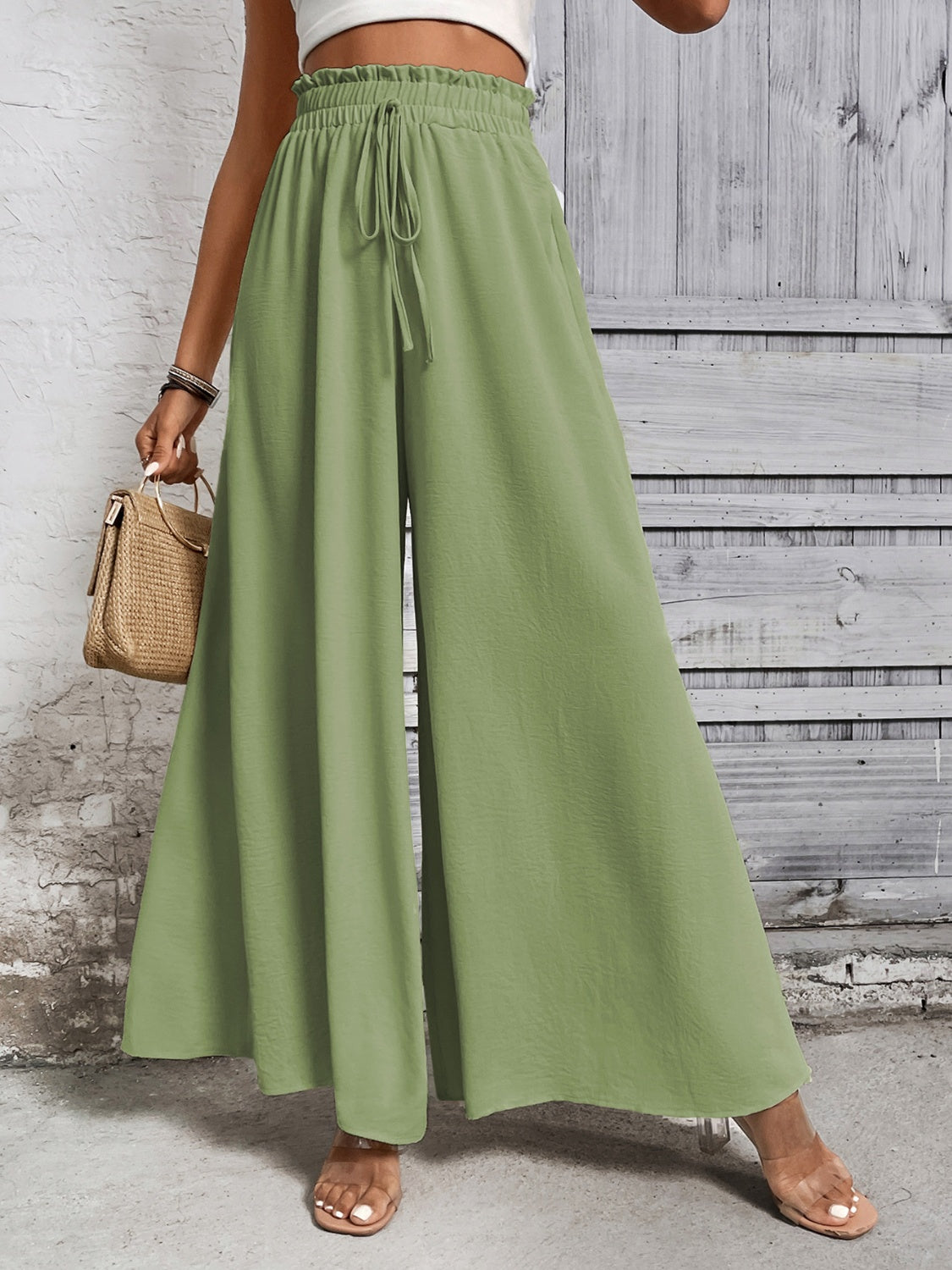 Outfit Flow - Honey Tied High Waist Wide Leg Pants