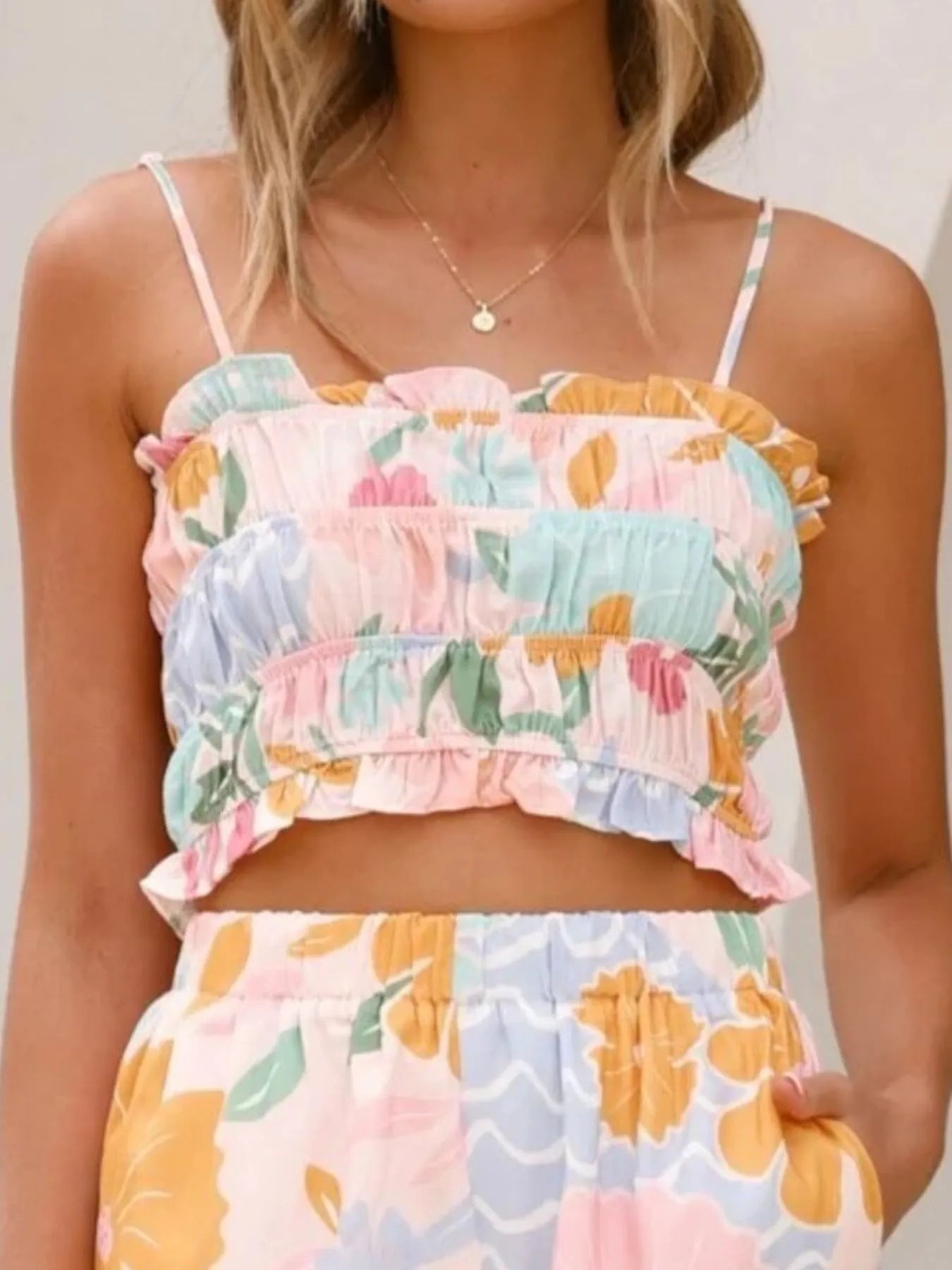 Printed Cami and Shorts Set OutfitFlow