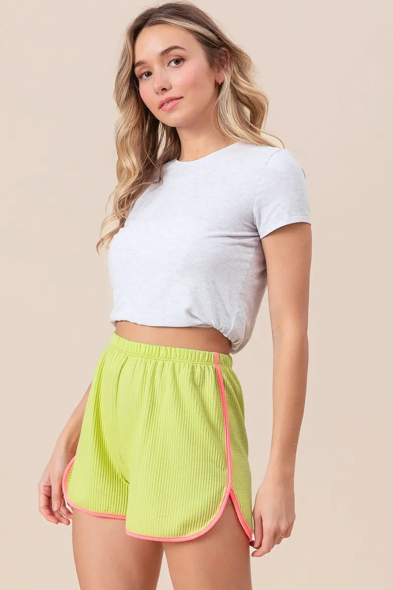 BiBi Cord Rib with Band Side Slit Shorts OutfitFlow
