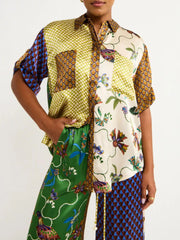 Printed Button Down Shirt and Pants Set OutfitFlow