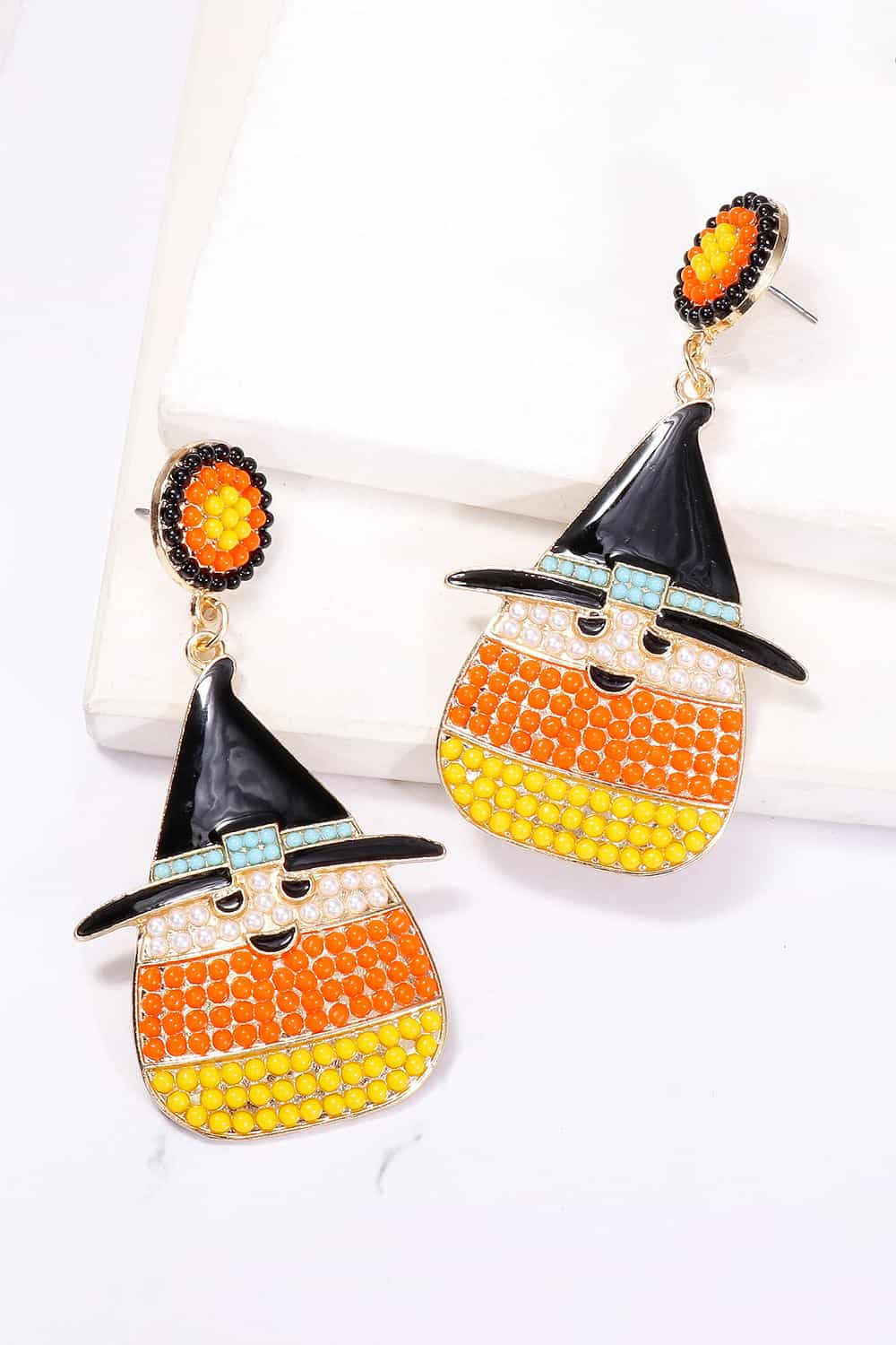 Witch's Hat Shape Synthetic Pearl Dangle Earrings OutfitFlow