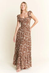 Jade By Jane Ruffle Sleeve Tiered Maxi Dress OutfitFlow