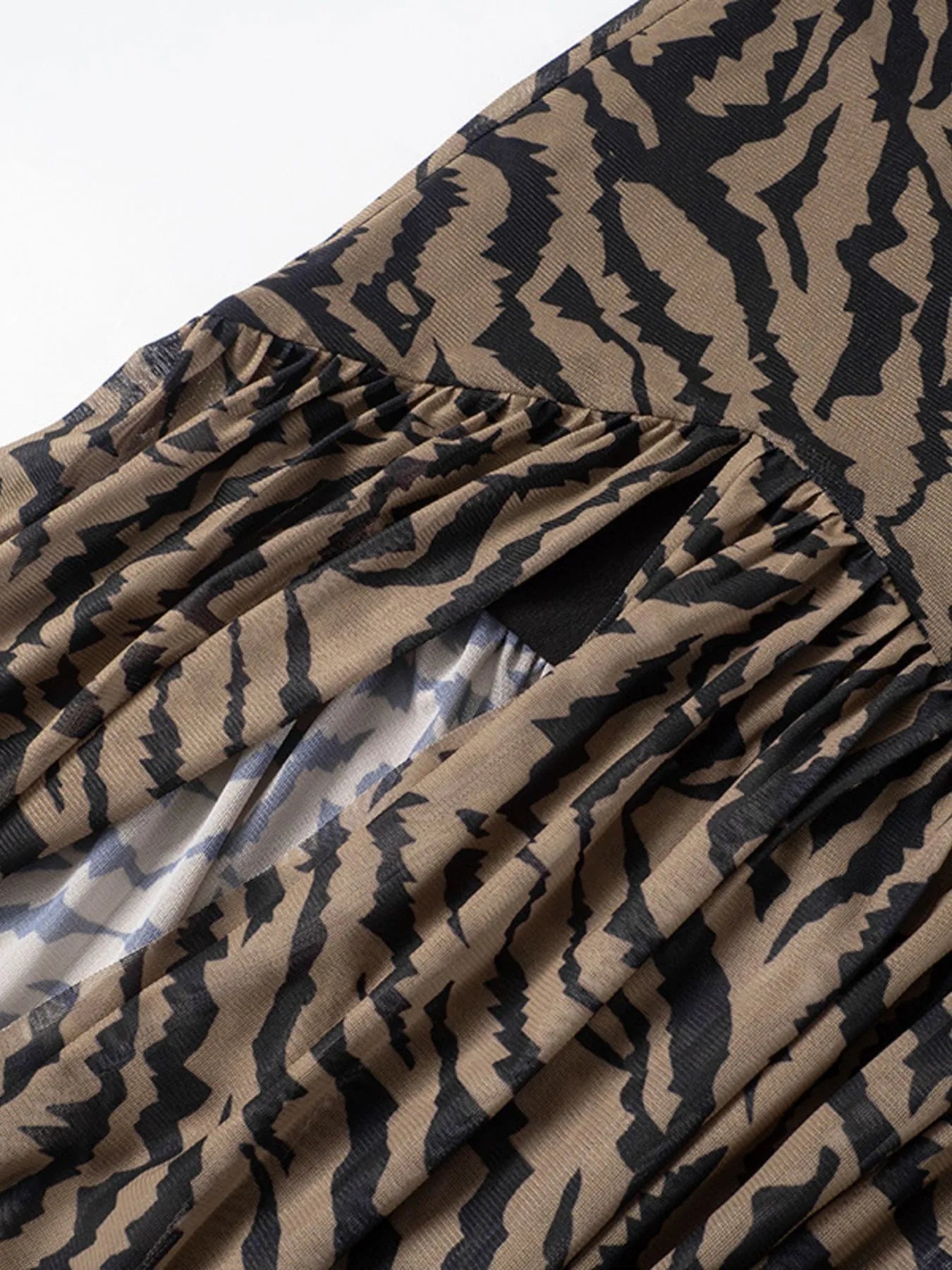 Zebra Print Maxi Dress with Side Slit OutfitFlow