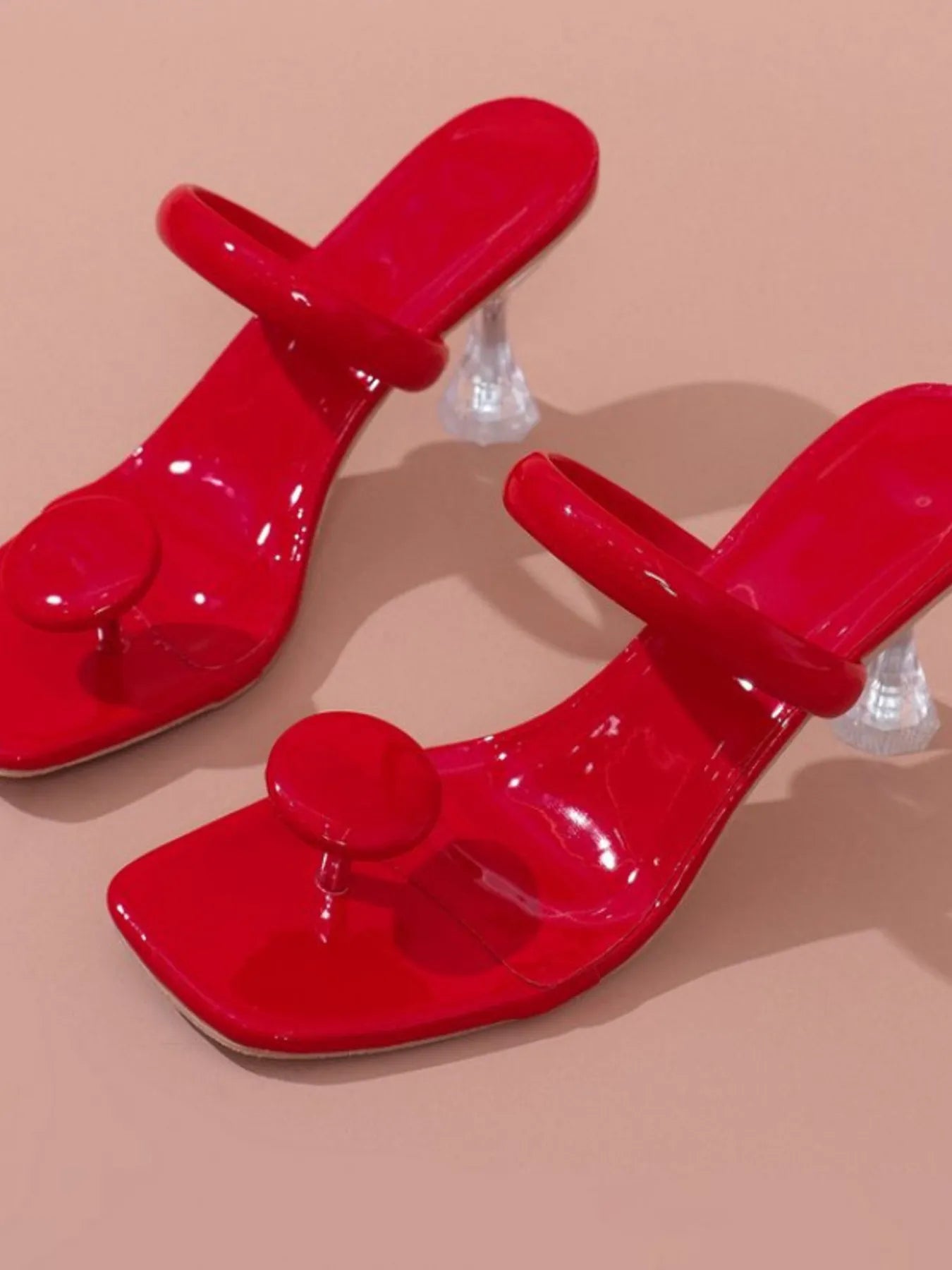 Jelly Ring Toe Sandals Red OutfitFlow