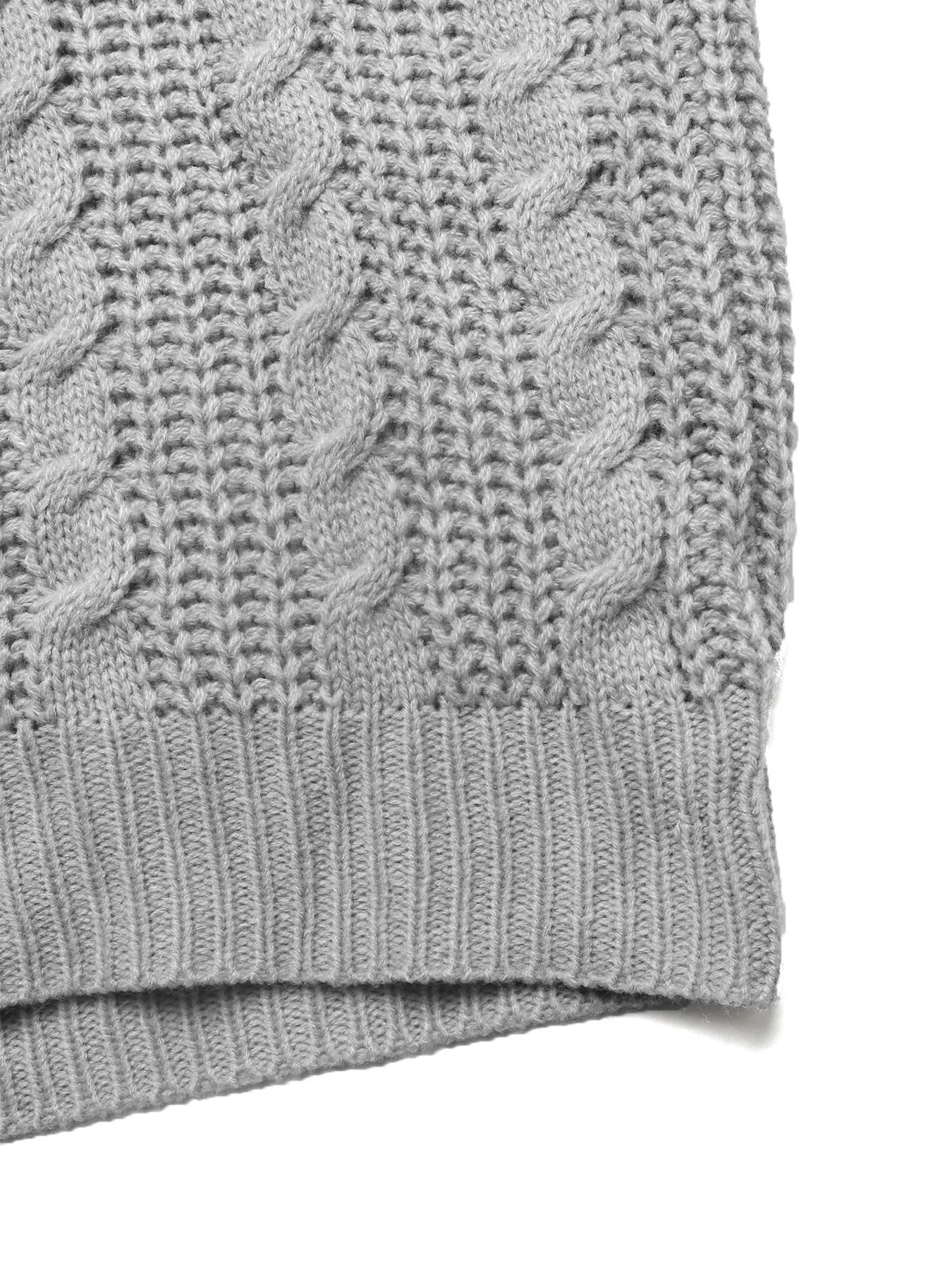 Cable Knit Half Zip Sweater Trendsi