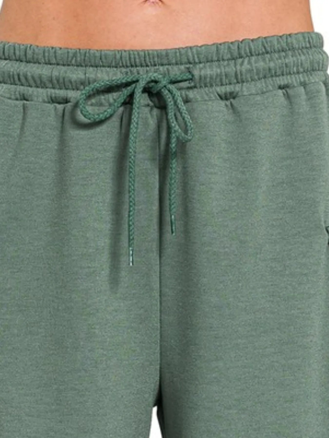 Zenana Scuba Thigh Pocket Shorts OutfitFlow