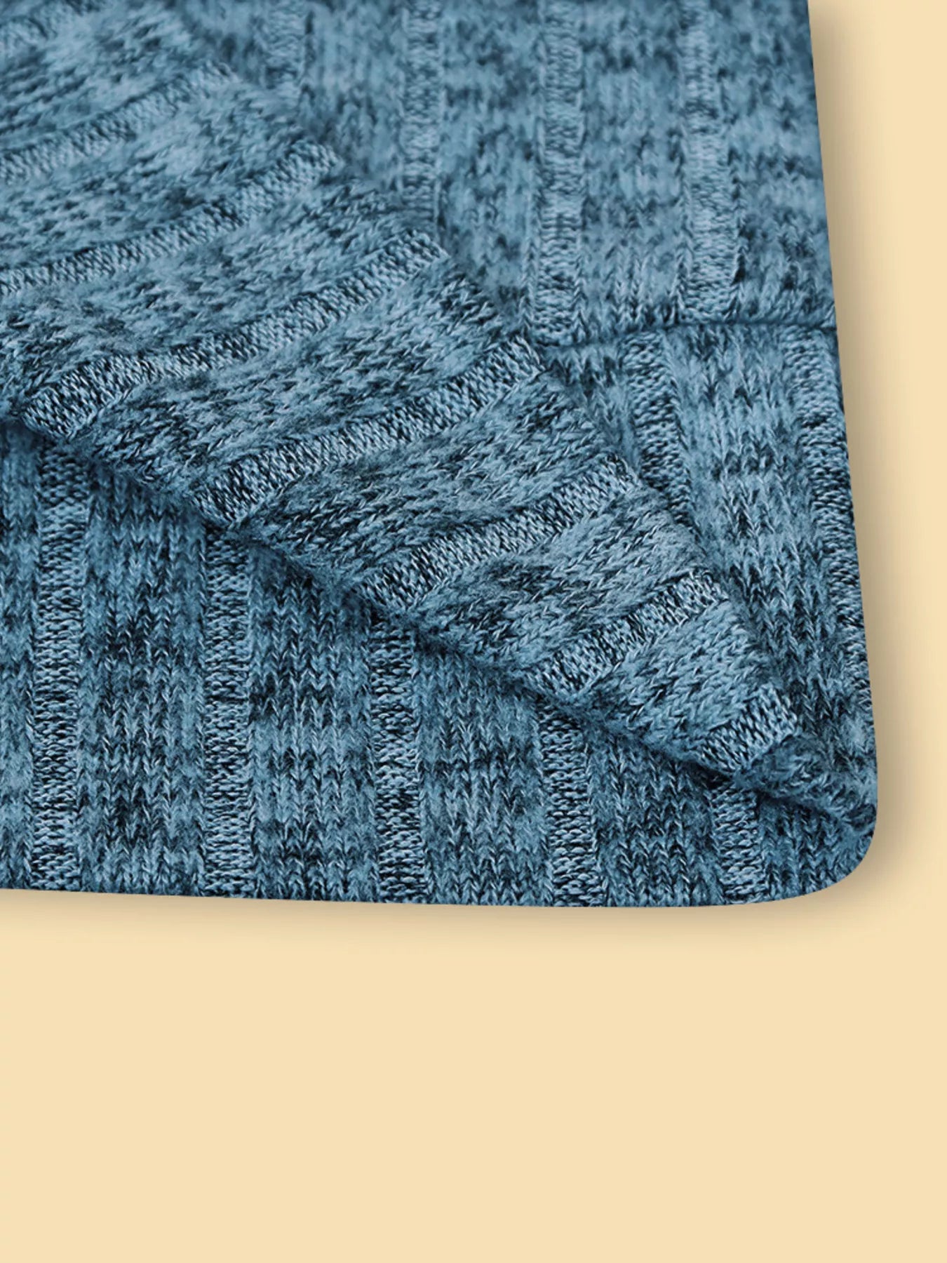 V-Neck Textured Knit Long Sleeve T-Shirt OutfitFlow