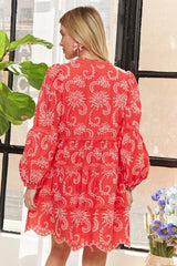 ADORA Puff Sleeve Floral Dress OutfitFlow