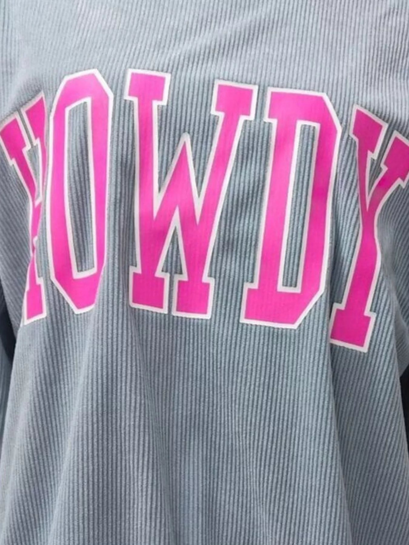 Full Size Howdy Round Neck Oversized Sweatshirt Plus Size OutfitFlow