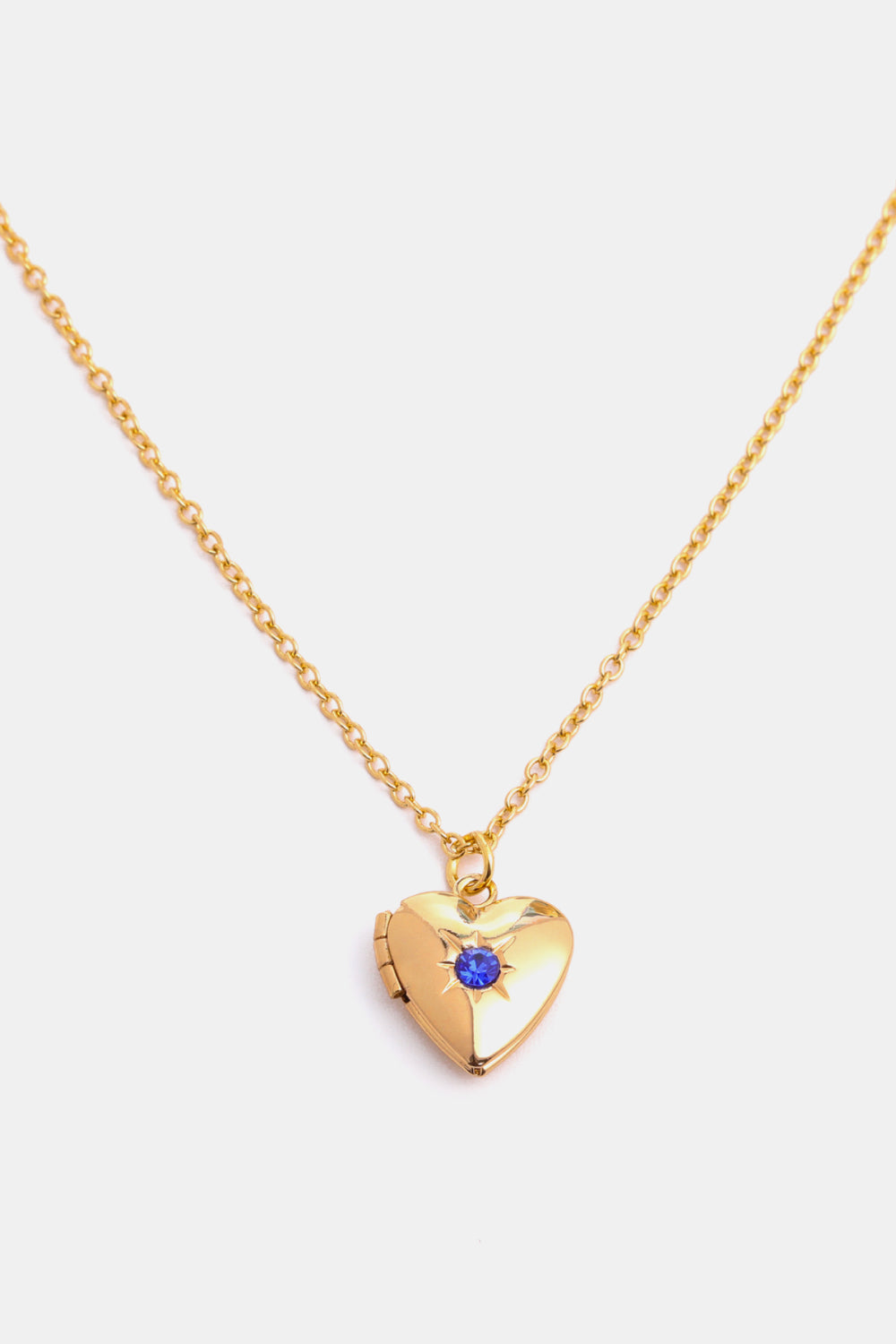 Zircon Heart Shape 14K Gold-Plated Pendant Necklace September One Size OutfitFlow