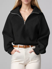 Outfit Flow - Half Zip Long Sleeve Sweatshirt