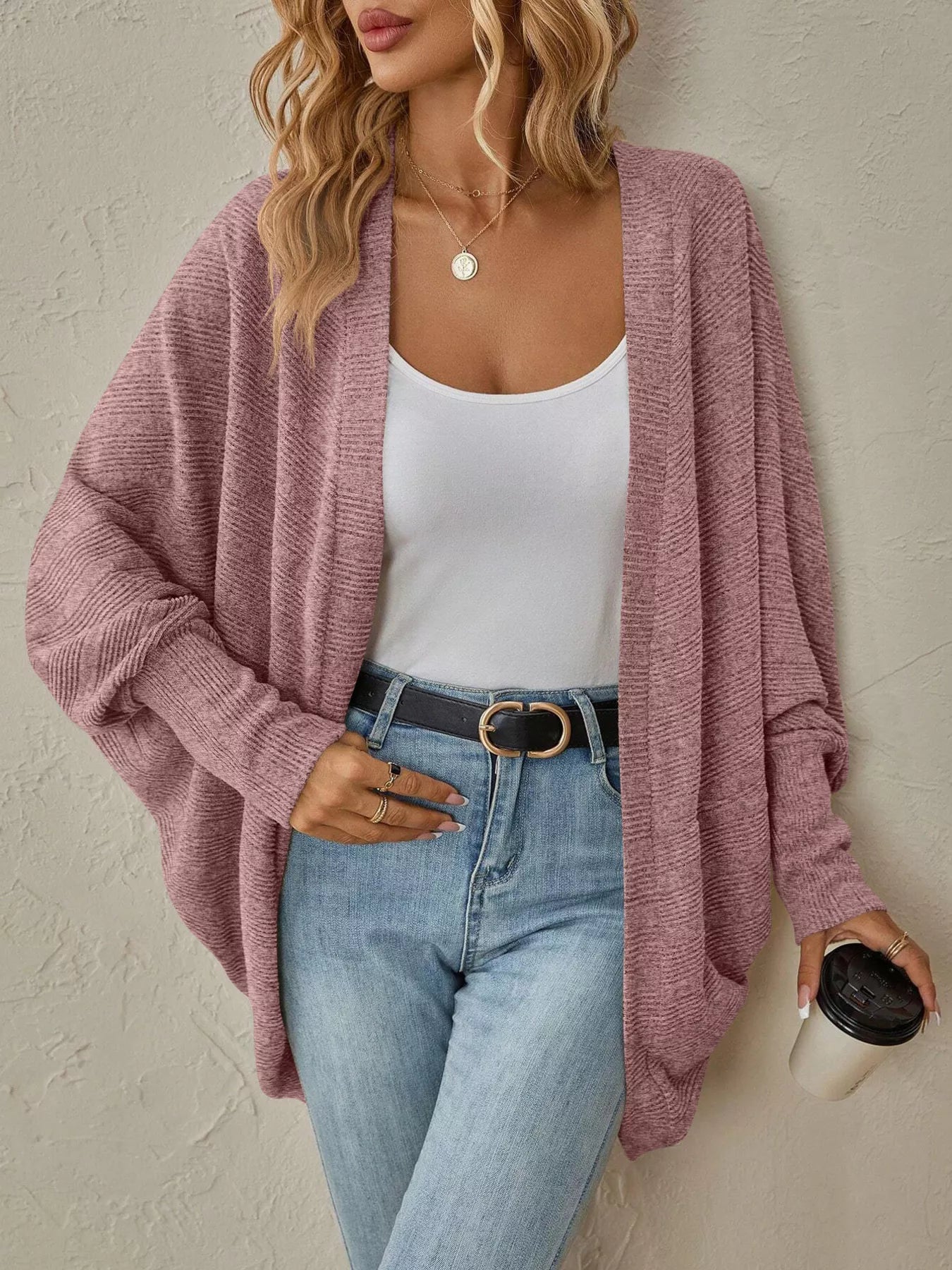 Open Front Cocoon Cardigan OutfitFlow