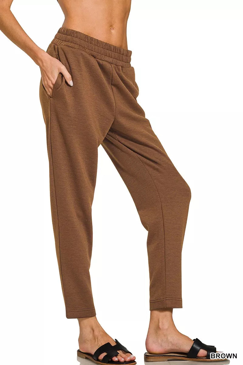 Zenana Scuba Capri Sweatpants with Pocket OutfitFlow