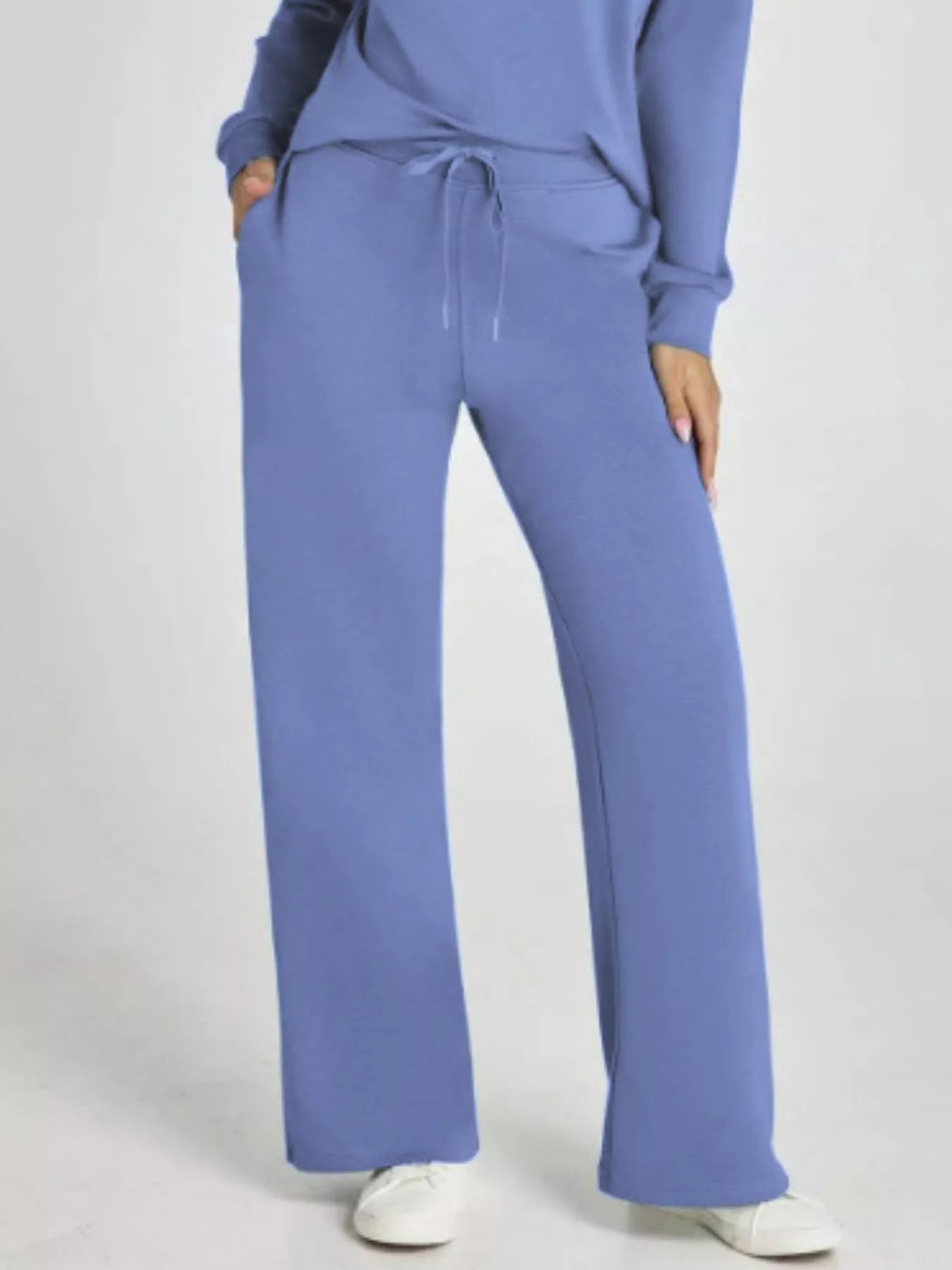 Full Size Johnny Collar Long Sleeve Top and Pants Plus Size OutfitFlow