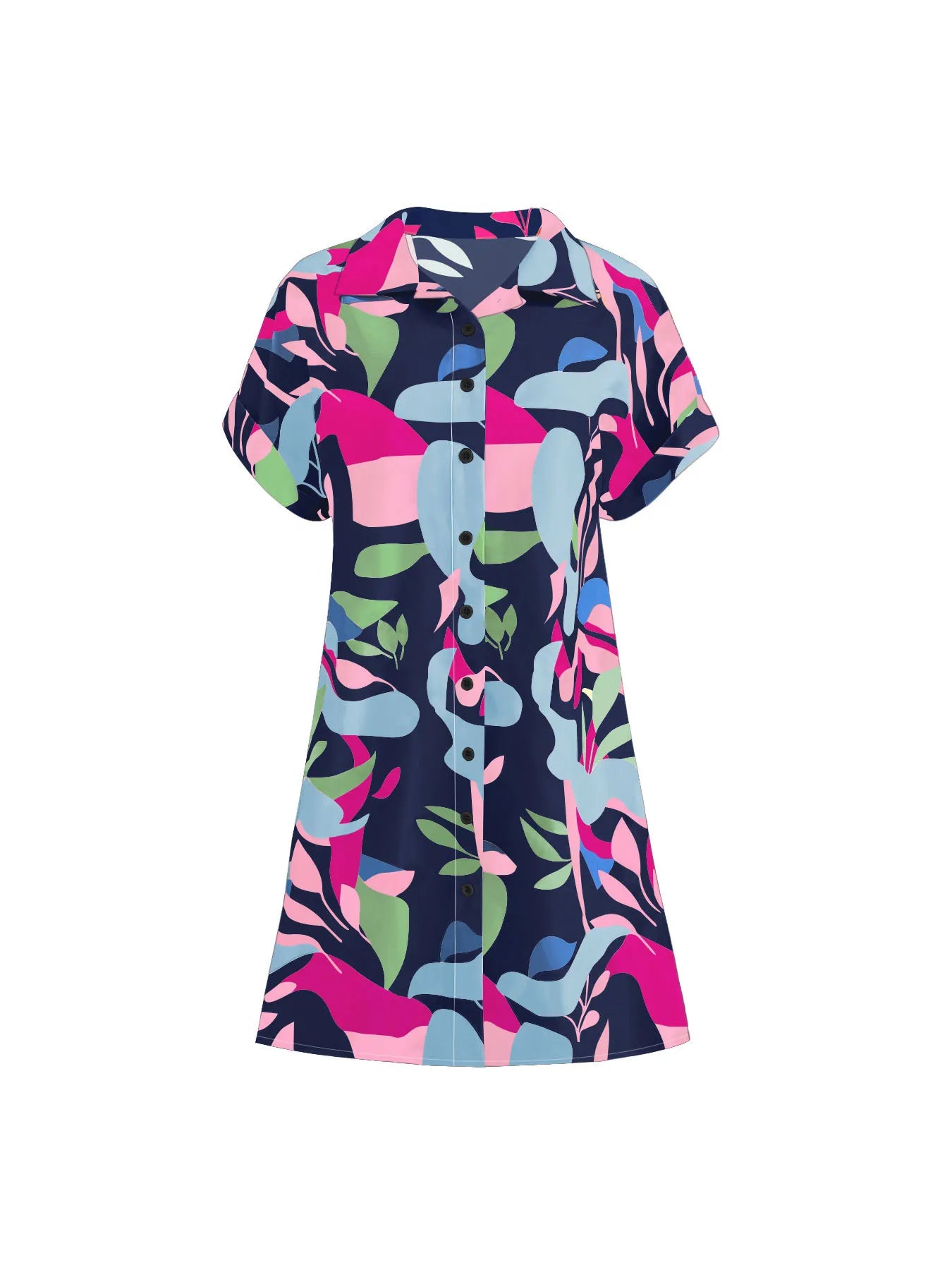 Printed Button-Down Shirt Dress OutfitFlow