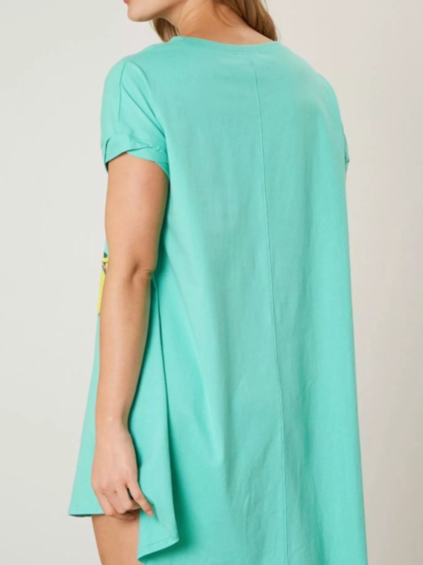 Sequin Short Sleeve Summer Tee Dress OutfitFlow