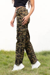 Outfit Flow - Camouflage Straight Leg Cargo Pants