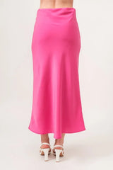 And The Why Solid Satin Midi Skirt OutfitFlow