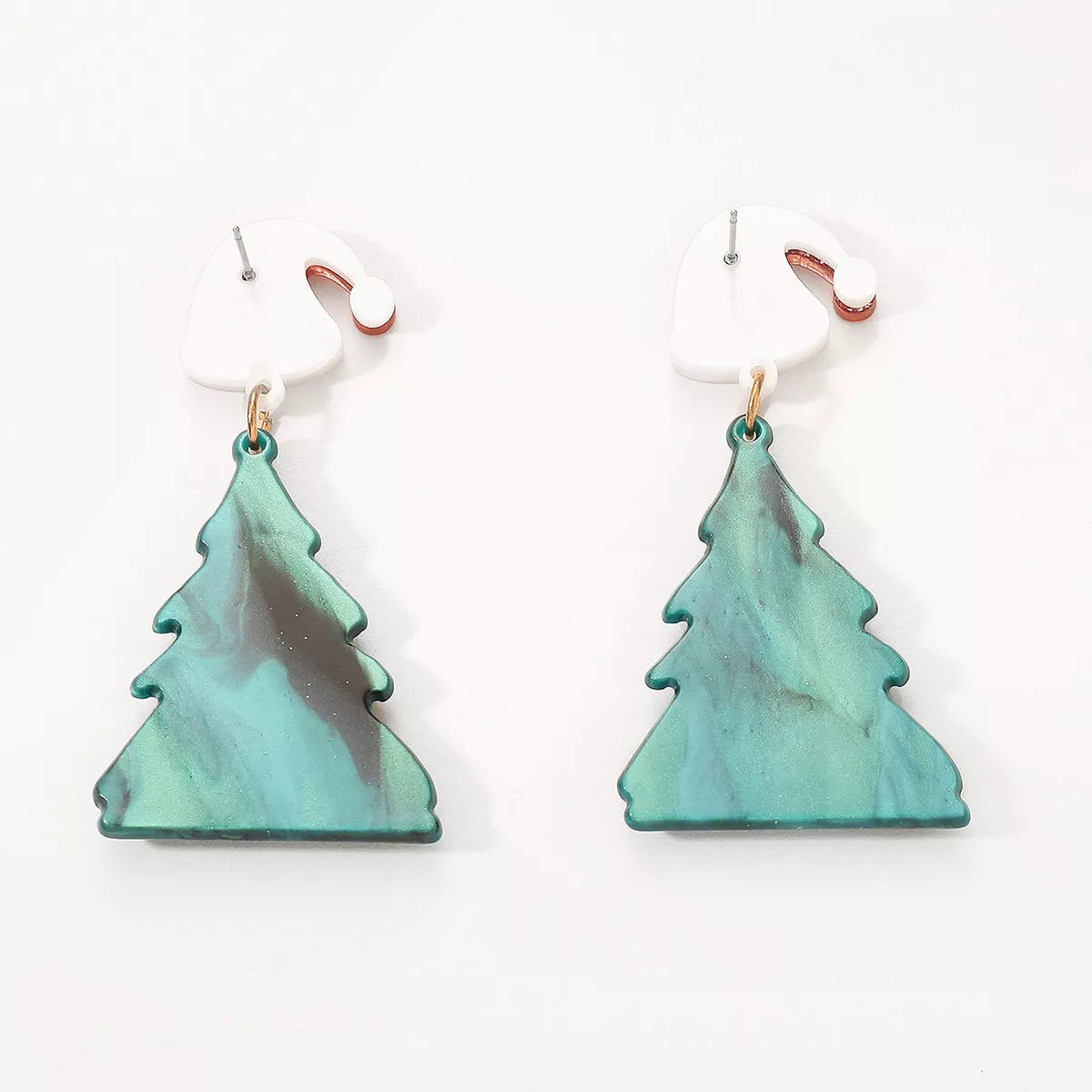 Acrylic Resin Christmas Tree Drop Earrings OutfitFlow