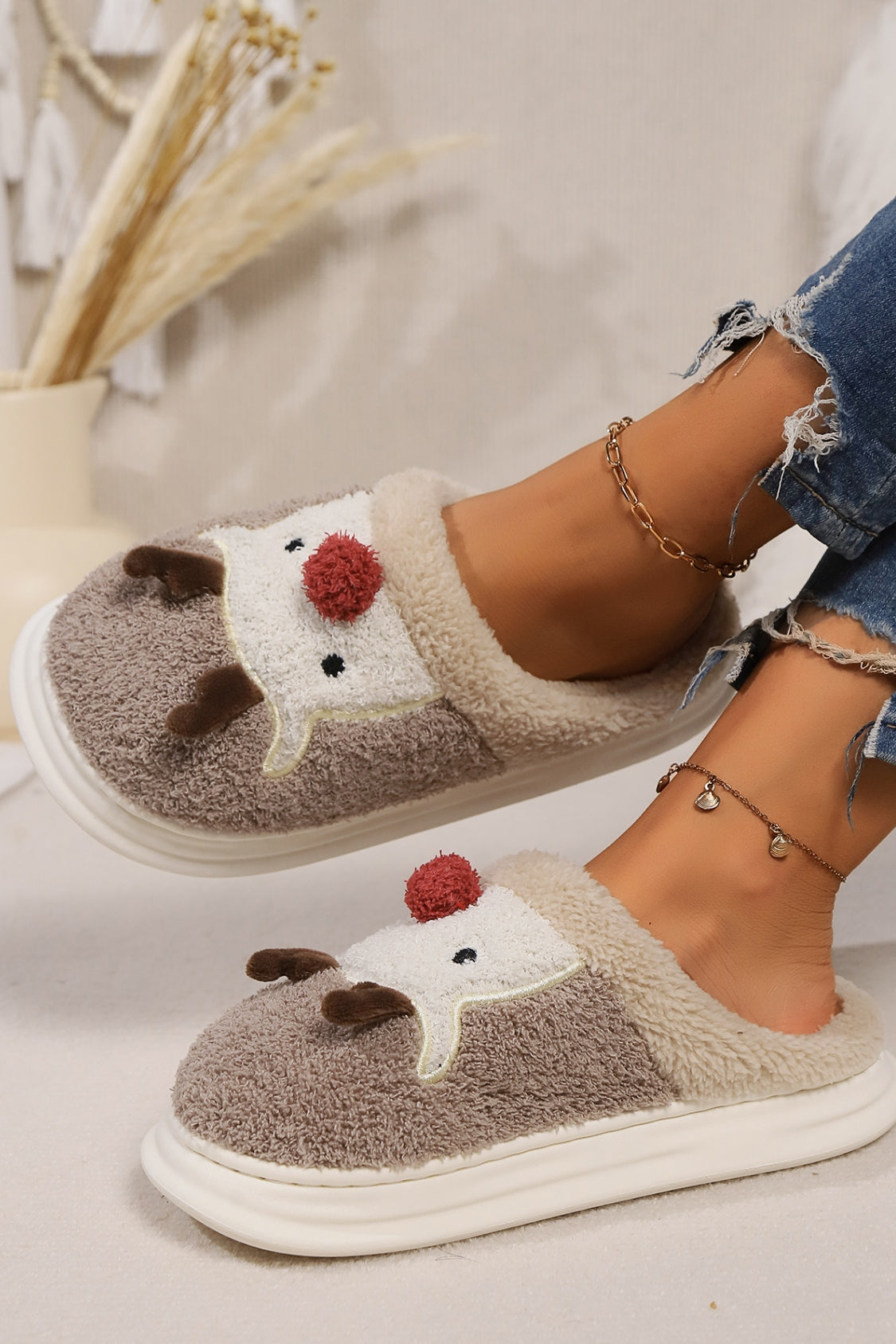 Outfit Flow - Elk Furry PVC Flat Slippers