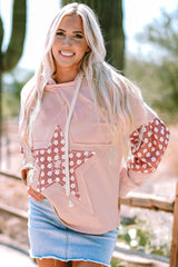 Outfit Flow - Drawstring Star Long Sleeve Hoodie