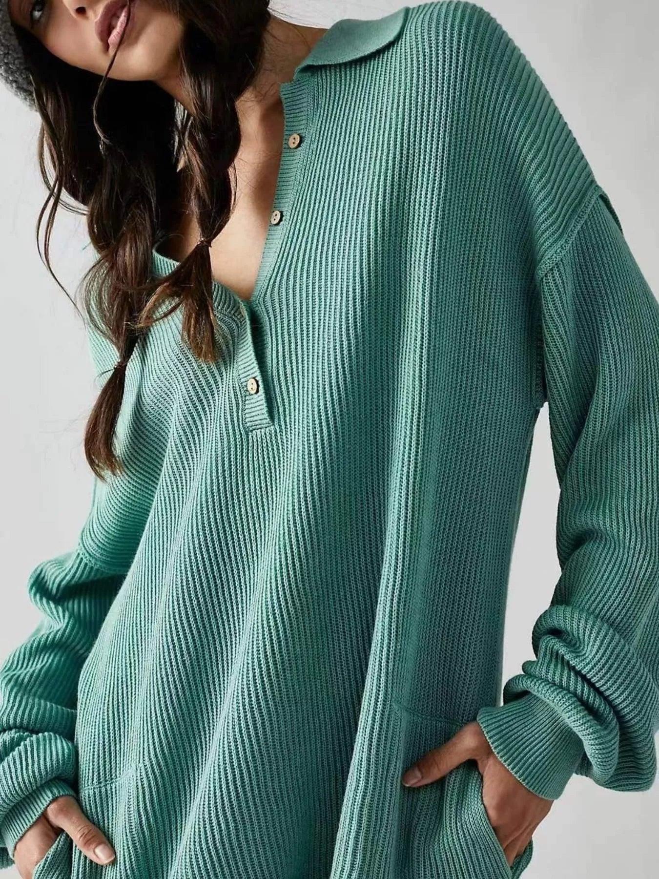 Ribbed Knit Long Sleeve Romper OutfitFlow