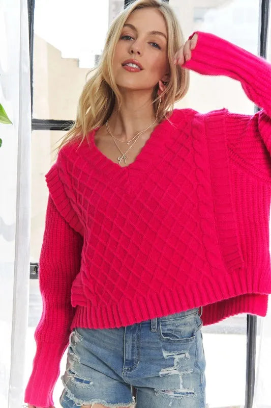 ADORA Ruffle Detail Adorable Sweater OutfitFlow