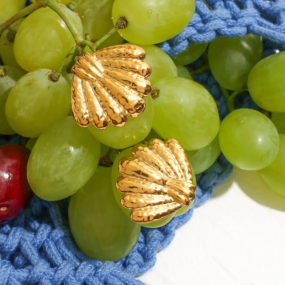 18K Gold-Plated Shell Stud Earrings OutfitFlow