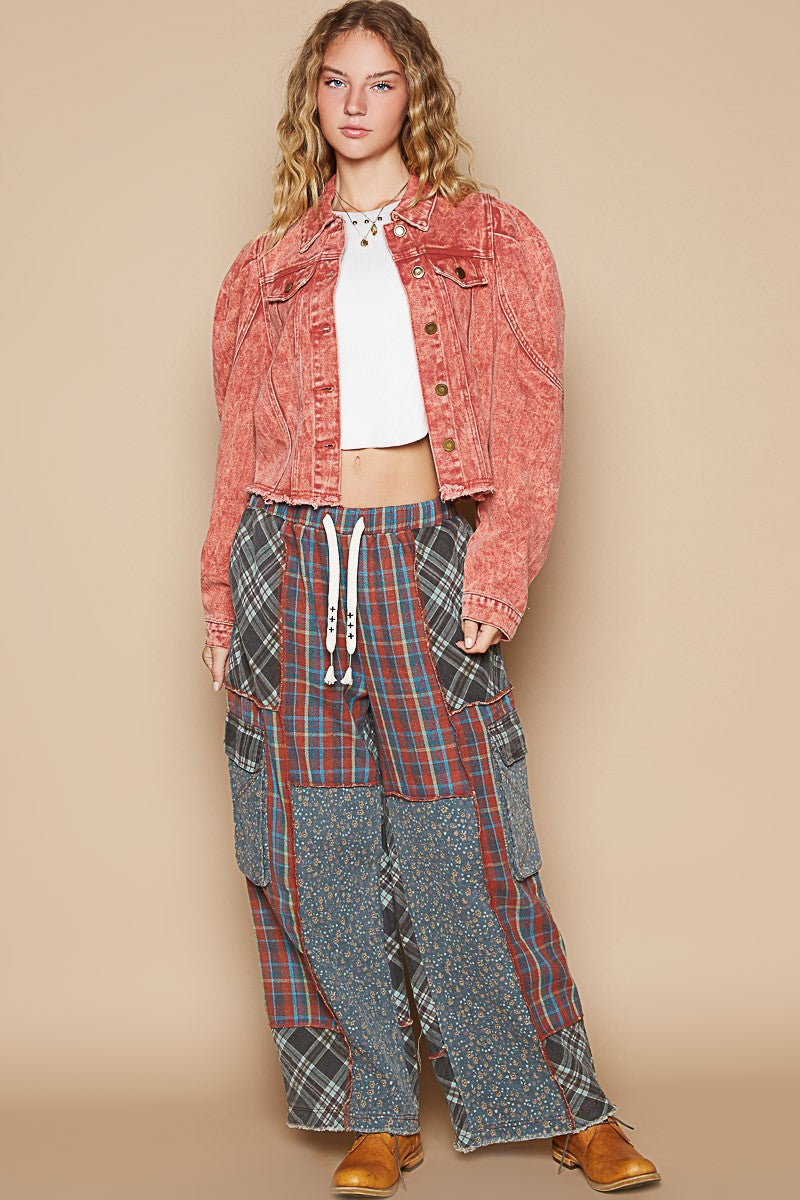 Outfit Flow - POL Raw Hem Button Up Cropped Denim Jacket