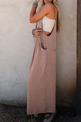 Corded Adjustable Straps Wide Leg Loose Overalls OutfitFlow