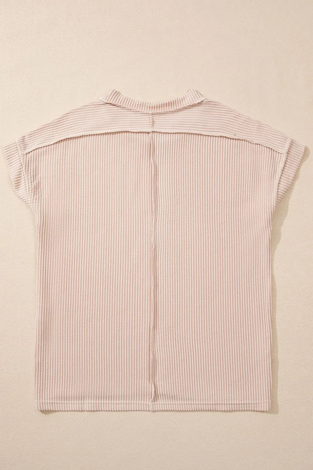 Casual Ribbed Short Sleeve Round Neck T-Shirt OutfitFlow