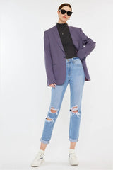 Kancan High Rise Distressed Mom Jeans OutfitFlow