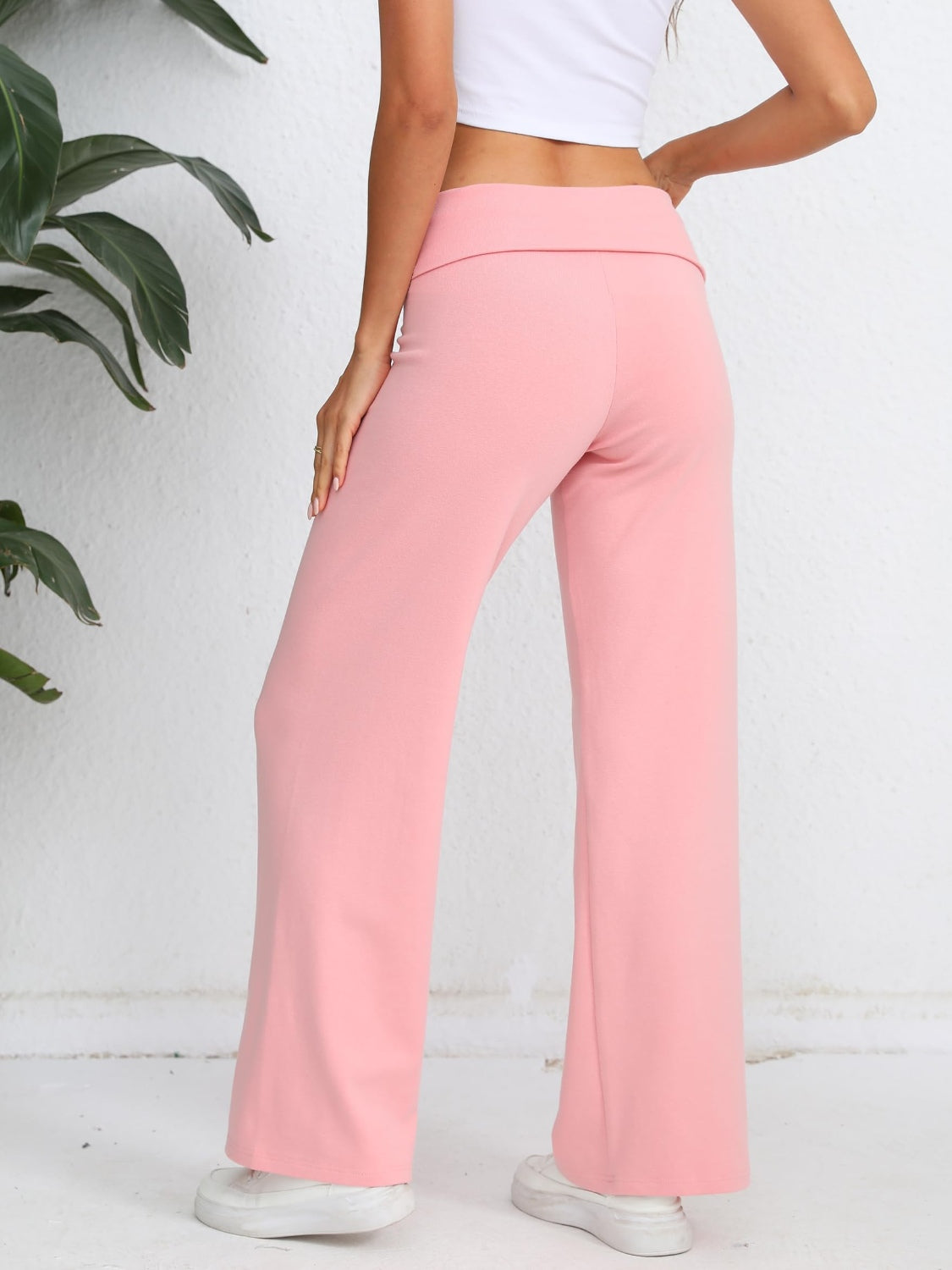 Elastic Waist Wide Leg Pants OutfitFlow