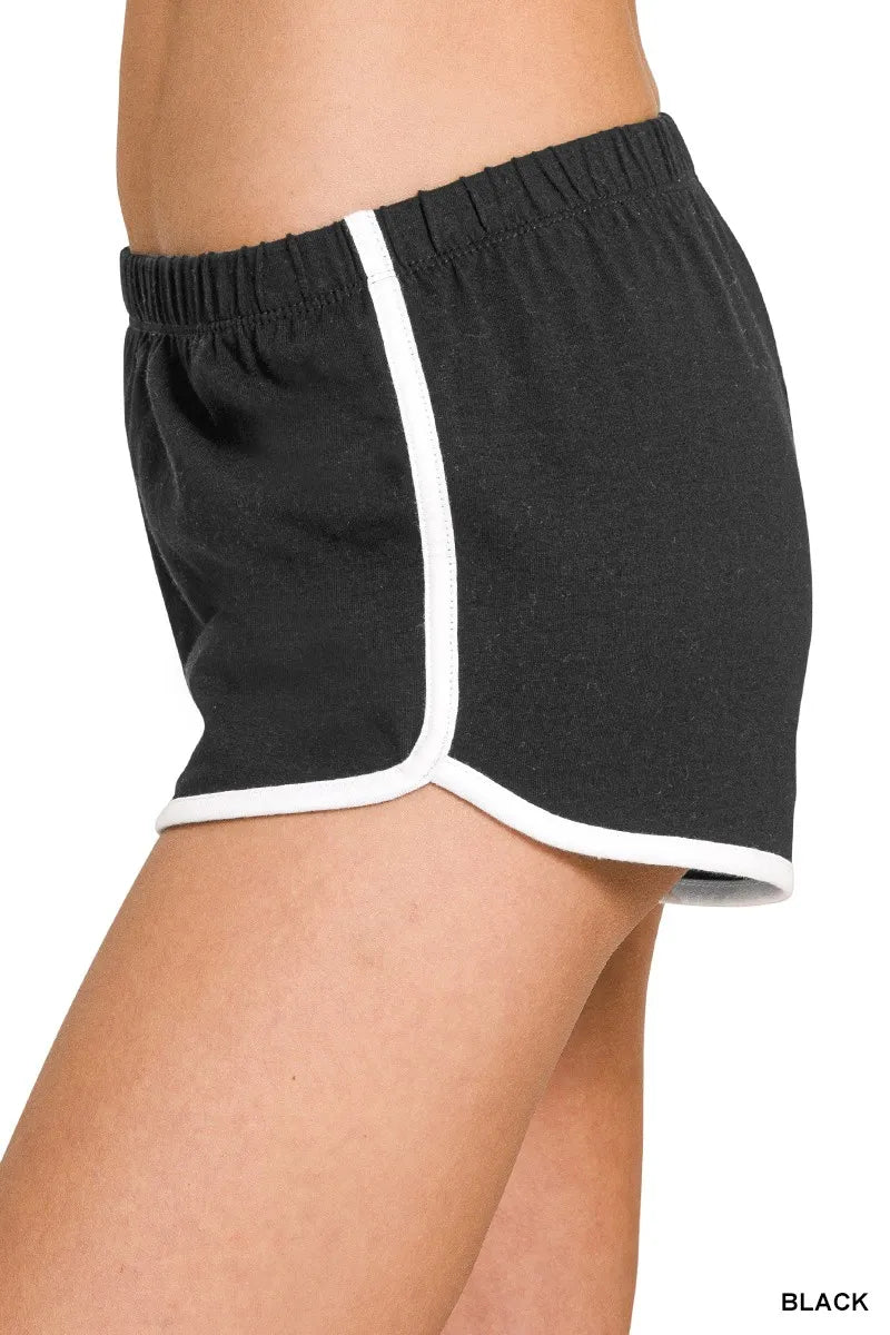 Zenana Elastic Waistband Dolphin Shorts OutfitFlow