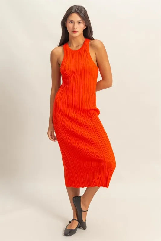 HYFVE Round Neck Bodycon Ribbed Knit Dress OutfitFlow