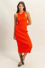HYFVE Round Neck Bodycon Ribbed Knit Dress OutfitFlow