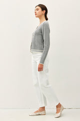 Be Cool Cable Knit Long Sleeve Contrast Edge Cardigan