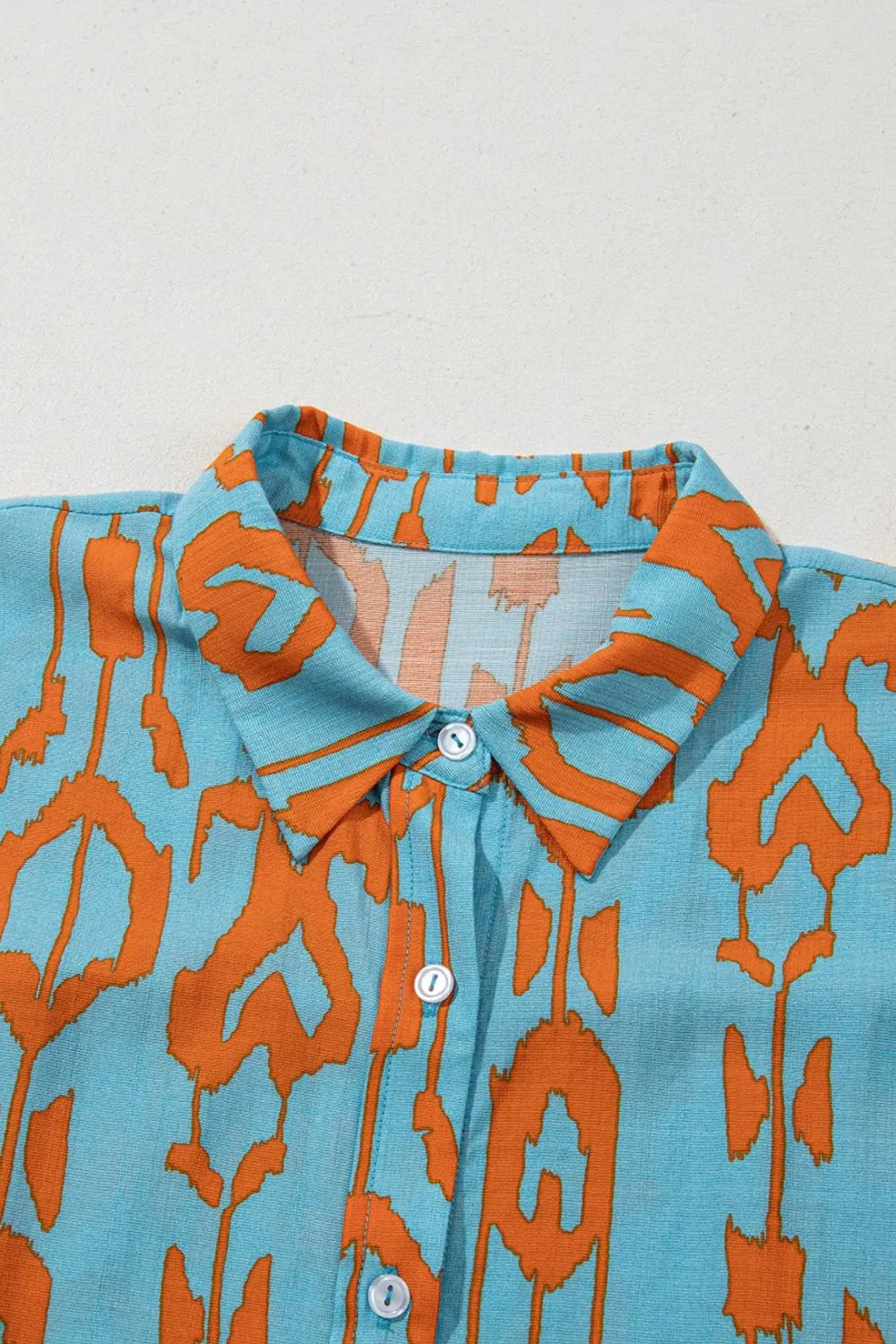 Abstract Print Dolman Short Sleeve Western Loose Shirt OutfitFlow