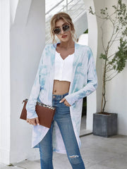 Tie-Dye Oversized Open Front Cardigan OutfitFlow