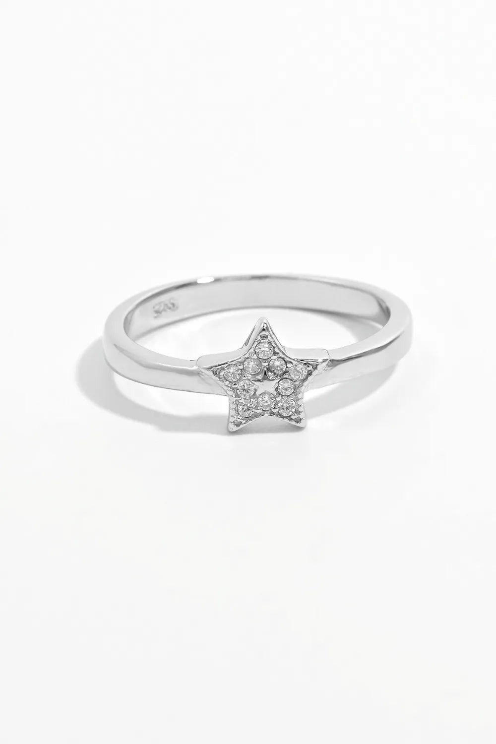925 Sterling Silver Inland Zircon Star Ring Silver OutfitFlow