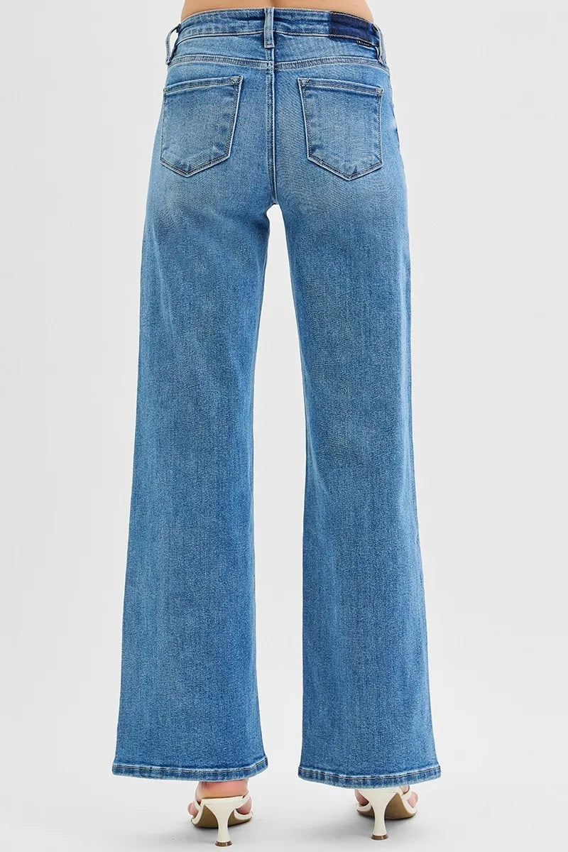 RISEN Full Size Low Rise Wide Leg Jeans Plus Size OutfitFlow