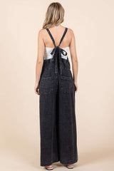 Mittoshop Textured Wide Leg Overalls OutfitFlow