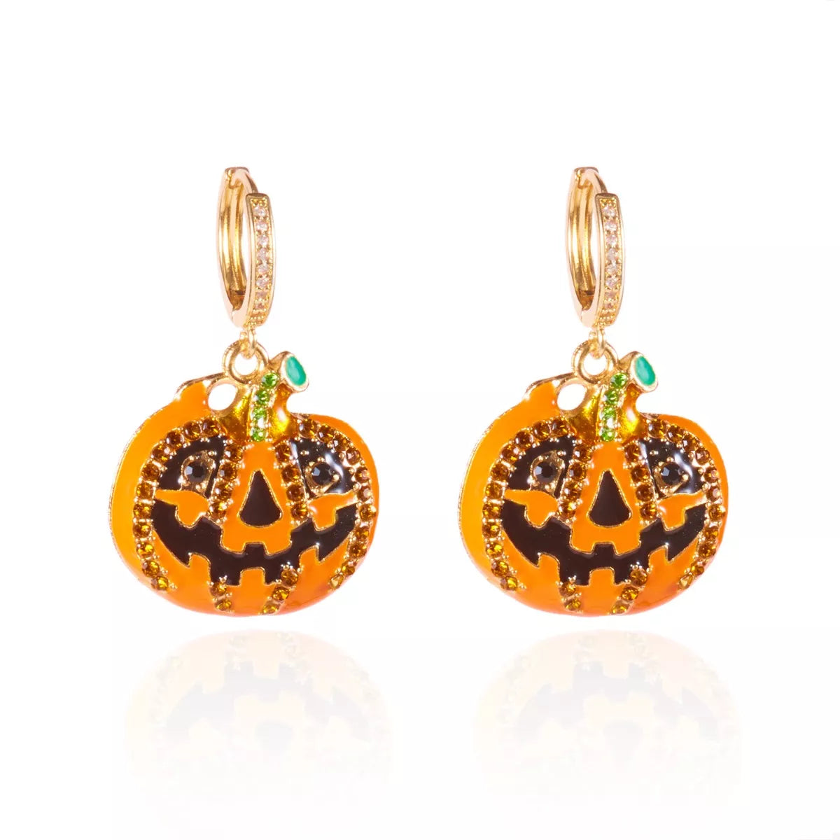 Halloween Pumpkin Drop Earrings OutfitFlow